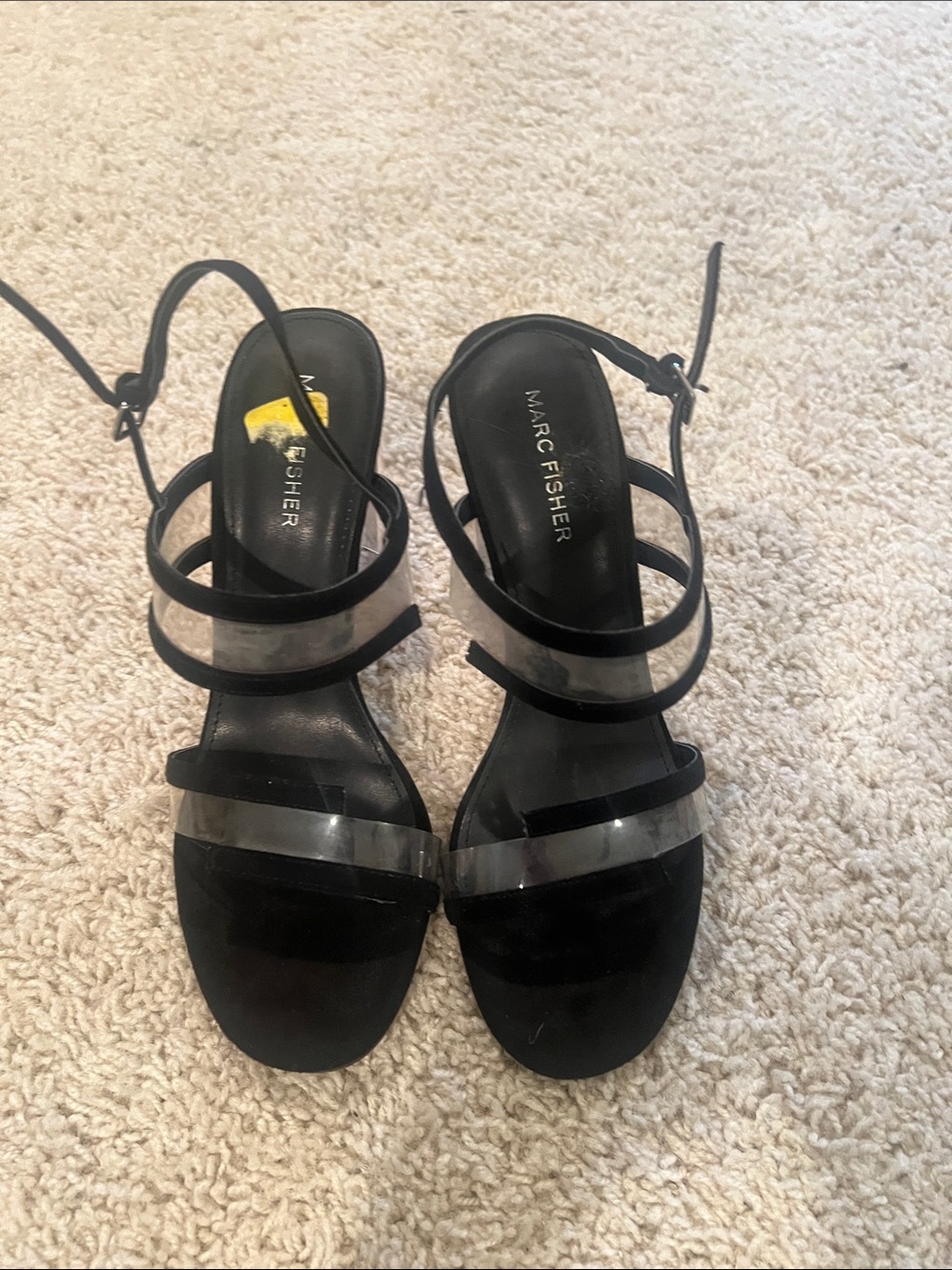 Marc Fisher Sandals with Clear Straps & Black Trim